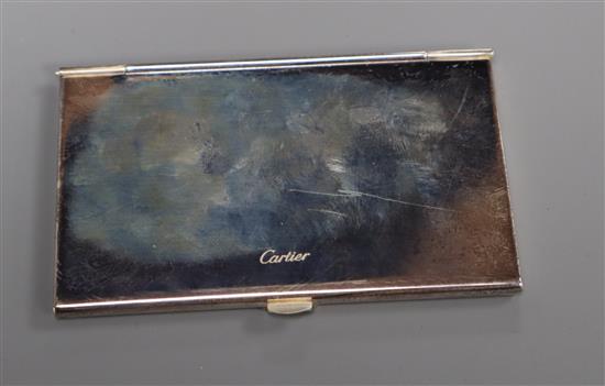 A Cartier 925 calling card case, with Cartier box, 95mm